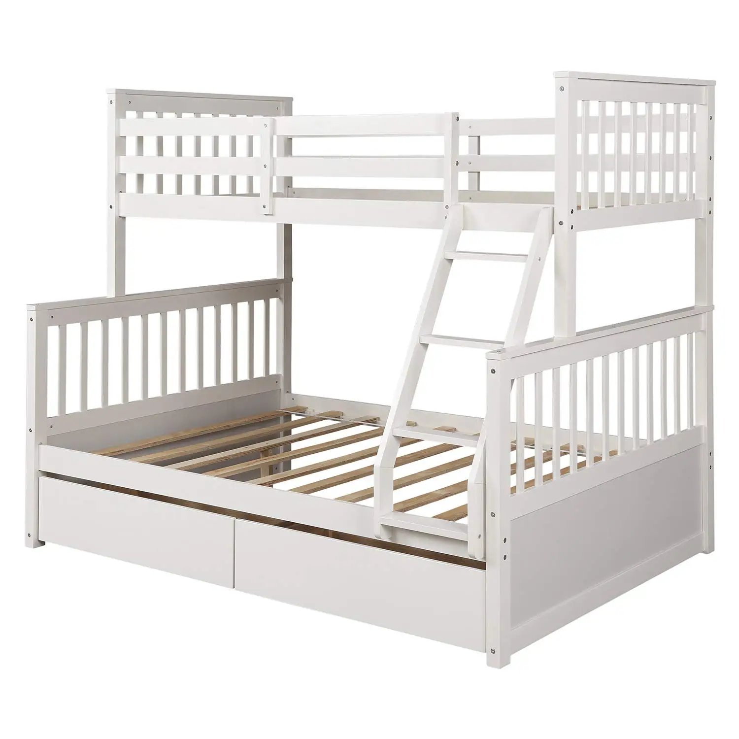 Litera De Madera Maciza Con 2 Cajones Para Niños,Cama Doble,Con