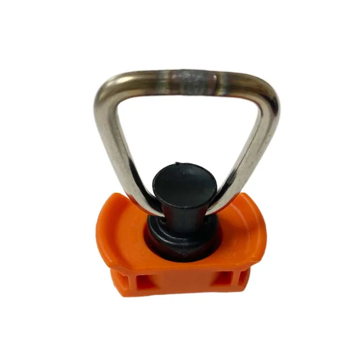 L Track Fitting Plastic Base Single Stud Fitting with Spring Rubber Protector and Stainless Steel D Ring manufacture