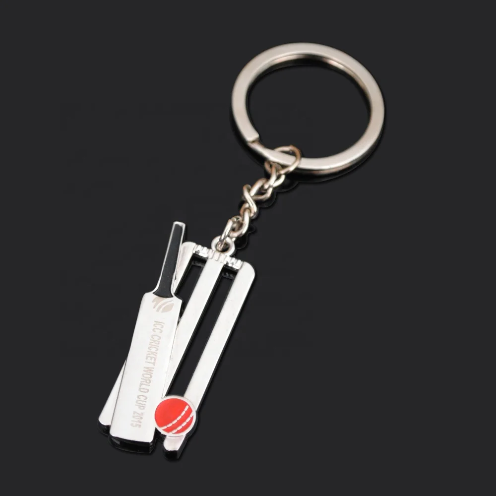 Icc Cricket World Cup Souvenir Metal Customized Cricket Keychain For