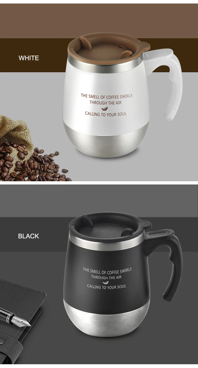 Cup Thermo Mug With Hot Coffee Vacuum Built in Stainless Steel Suction Labeling Machine Waterproof Led Thermos