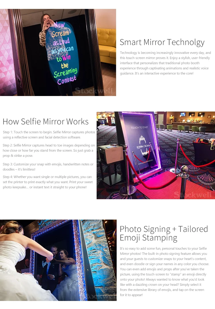 Portable Digital Selfie Magic Mirror Touch Screen Photo Booth With