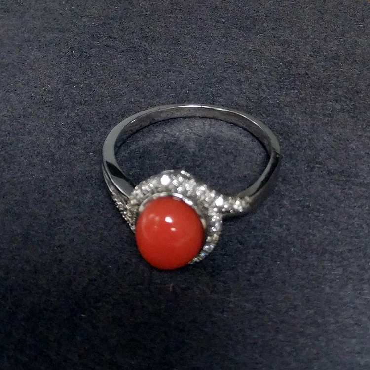 Rhodium plating cz silver red agate men's wedding rings