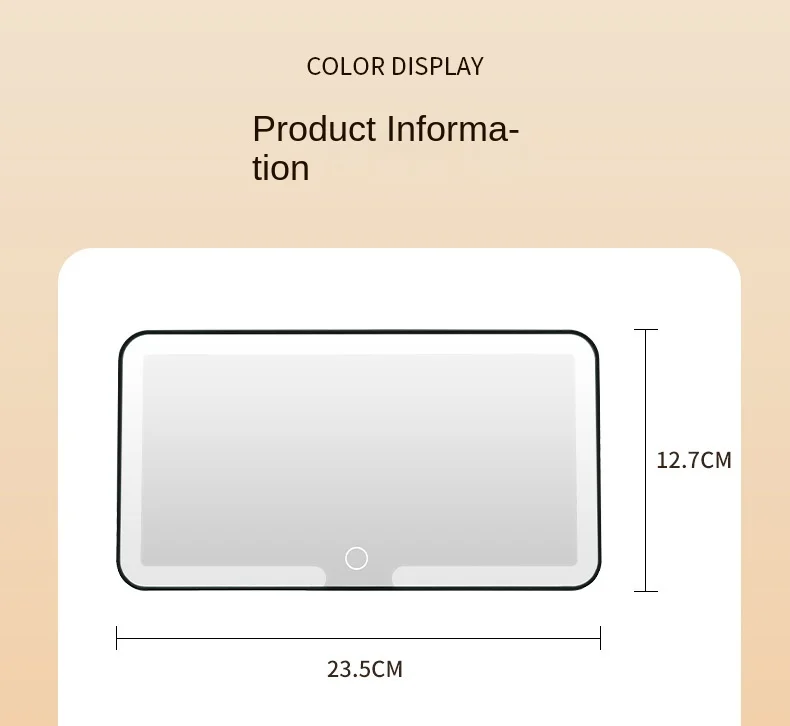 Car Vanity Mirror with 3X Magnification High-definition Sun Visor Touch Sensitive LED Three-color Adjustable Makeup Mirror
