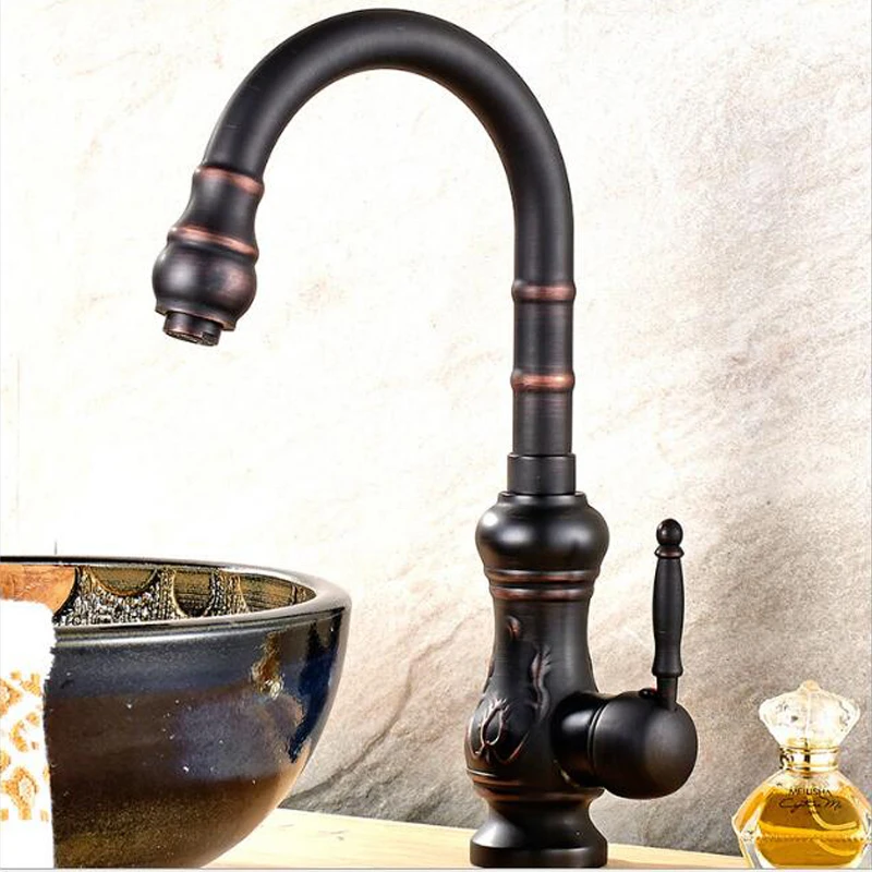 Classic Top Sale Single Handle Black Brass Kitchen Faucet/Tap/Mixer