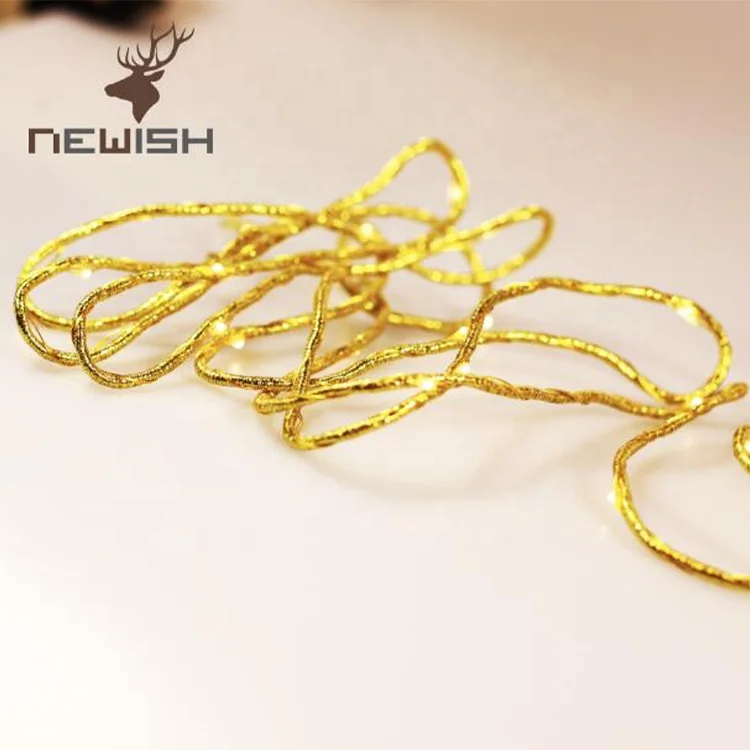 Shiny Gold Color Flexible Copper Wire String LED Rice Lights For Home Decoration