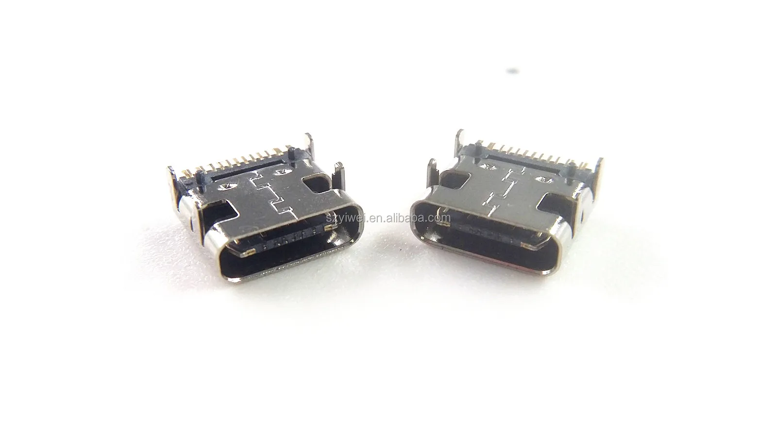 Usb 3.1 Type C Connector 16 Pin Right Angle Smt Tab Female Socket