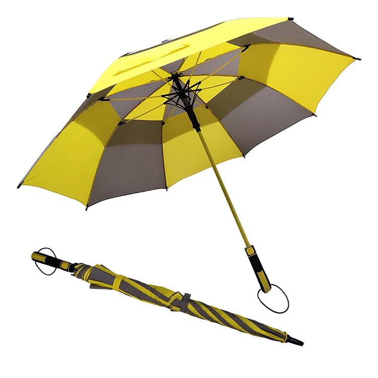 High Quality Anti Wind Umbrella Vent Top 30 Double Ribs Golf Umbrella
