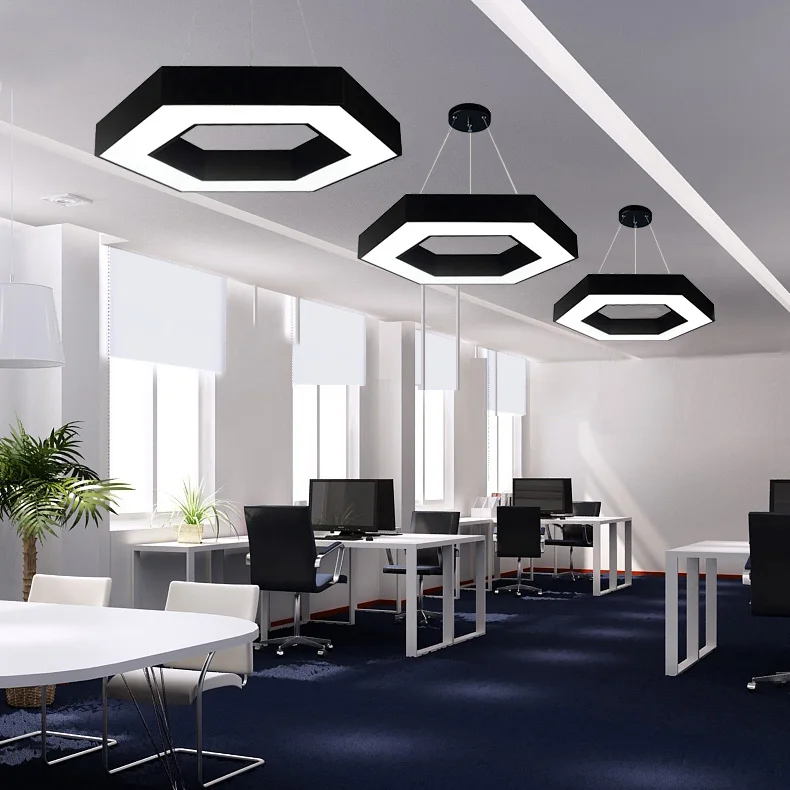 product led shaped star creative irregular hexagonal pendant light for office gym shopping mall supermarket energy efficient-3
