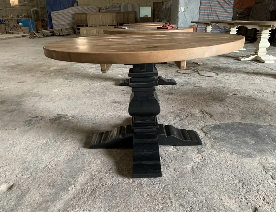 Vietnam Antique Recycle Wood Round Dining Table Sk470 Buy Dining