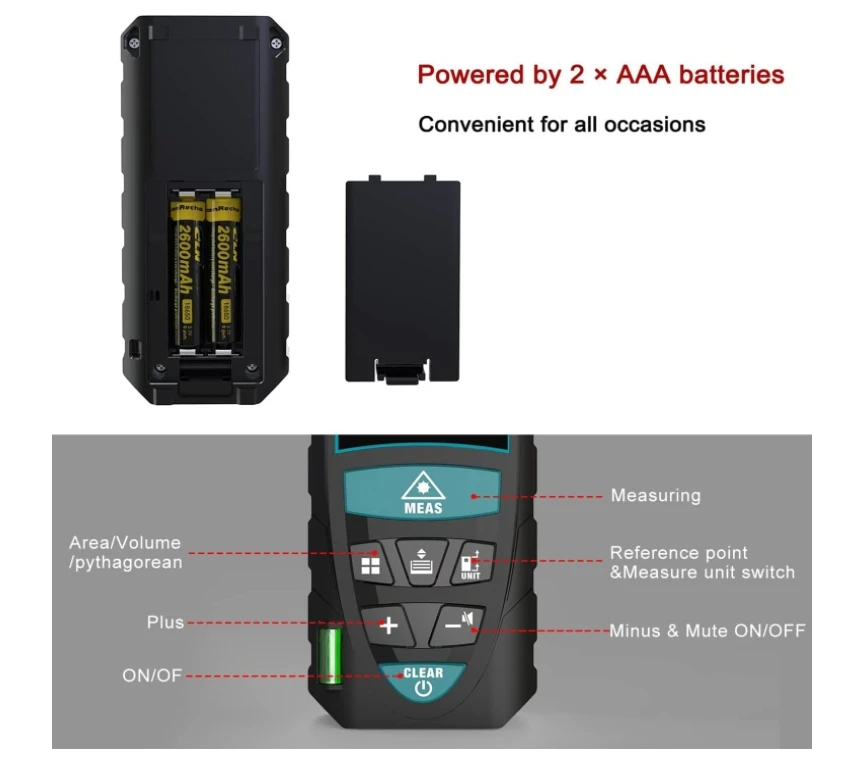 Digital Distance Meter Laser Types Specifications.pdf Laser Measure 165 Feet - Precision Digital Distance Meter