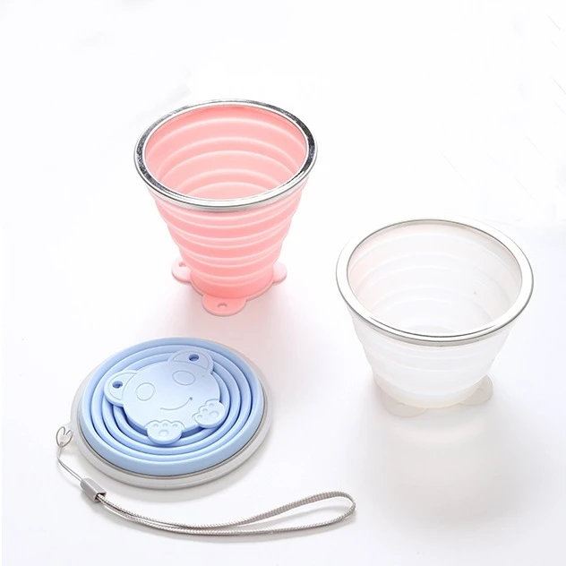 Colorful Silicone Folding Telescopic Travel Collapsible Coffee Cup baby silicone cup