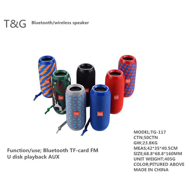 Factory directly sales TG117 USB Player Waterproof Bluetooths Speaker Super Bass - ANKUX.COM