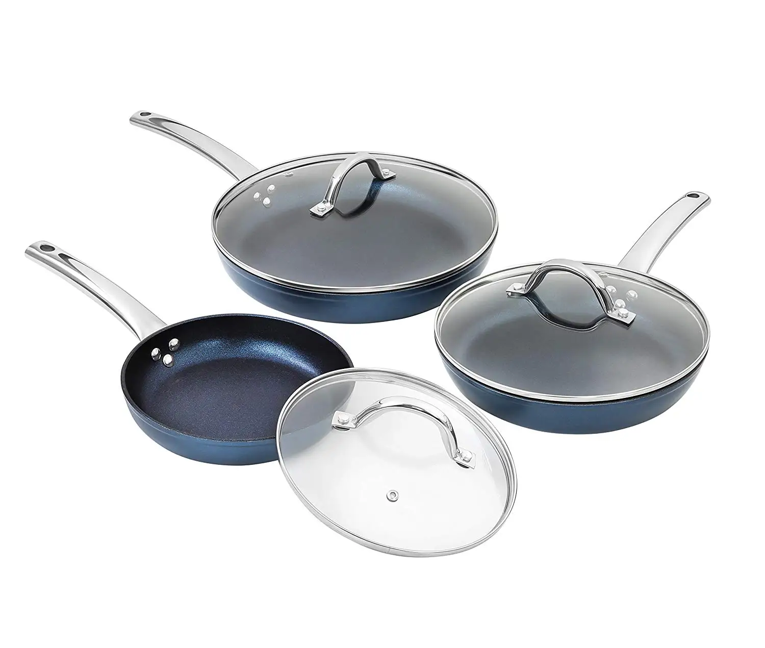 Nonstick 3 Piece Frying Pan Cookware Set with Lids OSFE INDUSTRIAL CO., LTD