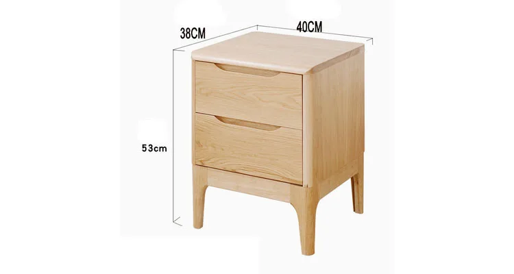 Bedroom Furniture Modern Design Nightstand Oak Solid Wood Beside Table Custom Size