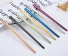 Metal chopstick different color home kitchen dining square tableware 304 stainless steel chopstick