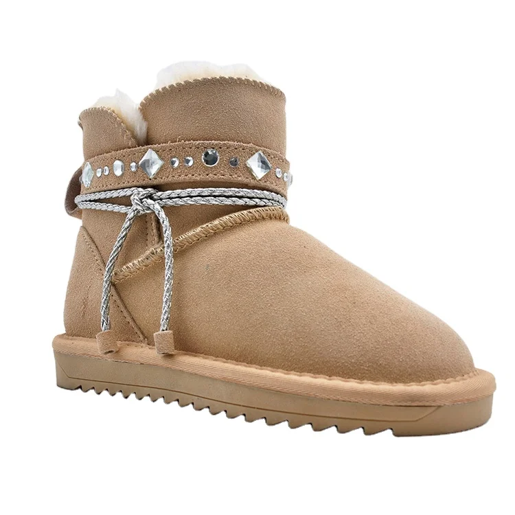 
Wholesale High quality girls kids boots with factory price waterproof anti-slip oem leather snow boots for children 