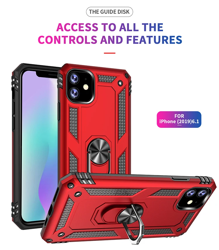Funda de teléfono móvil con cubierta de soporte para iPhone 11 pro Max 2019 6,1 "5,8" 6,5 "Accesorios