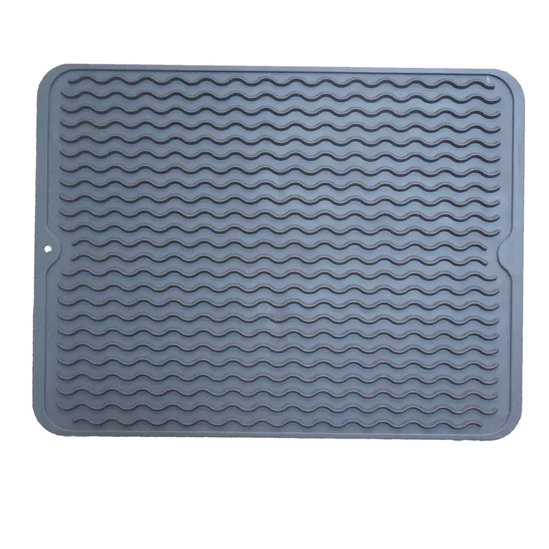 Mat Ripple 19.5x15.7inch Wave Dish Drying Mat Silicone Drain Mat for Countertop ...