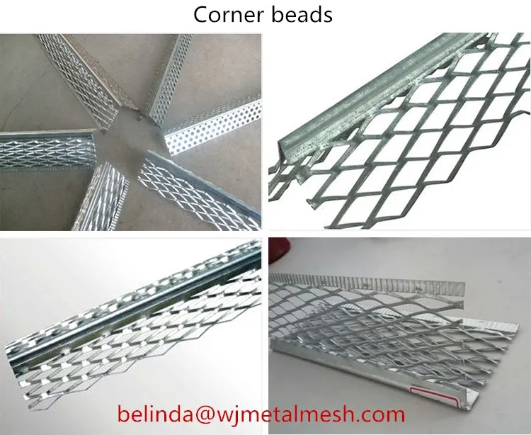 factory price Plastering wall protection stretch stucco expanded g.i Galvanized steel metal drywall angle corner bead for salecorner beads_.jpg