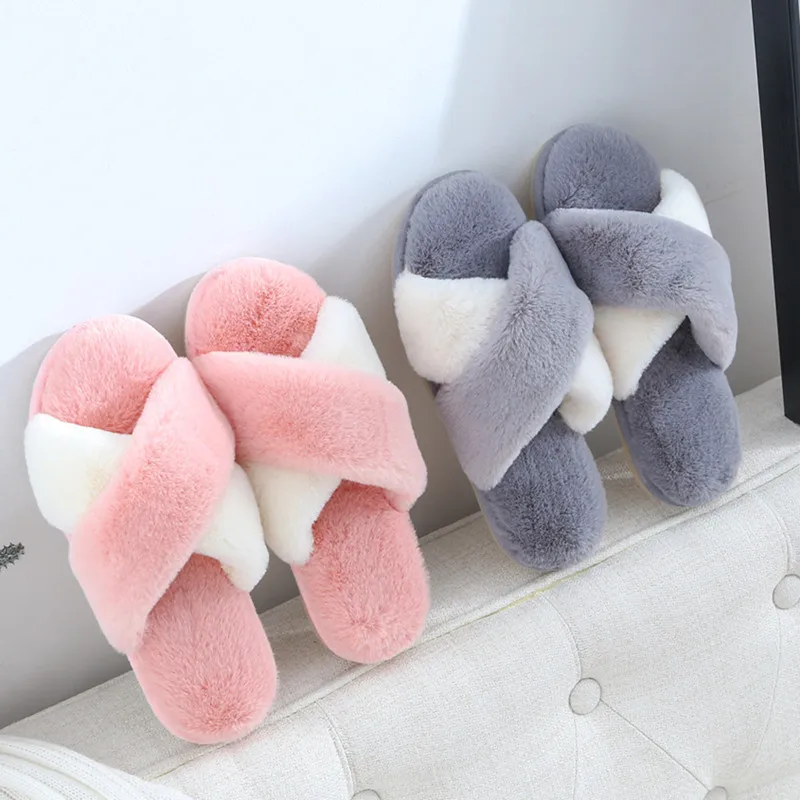 cute plush slippers