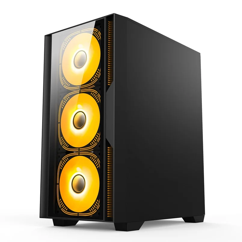 Empty PC Case Black ITX Gaming Computer Case Gaming PC Customizable RGB ...