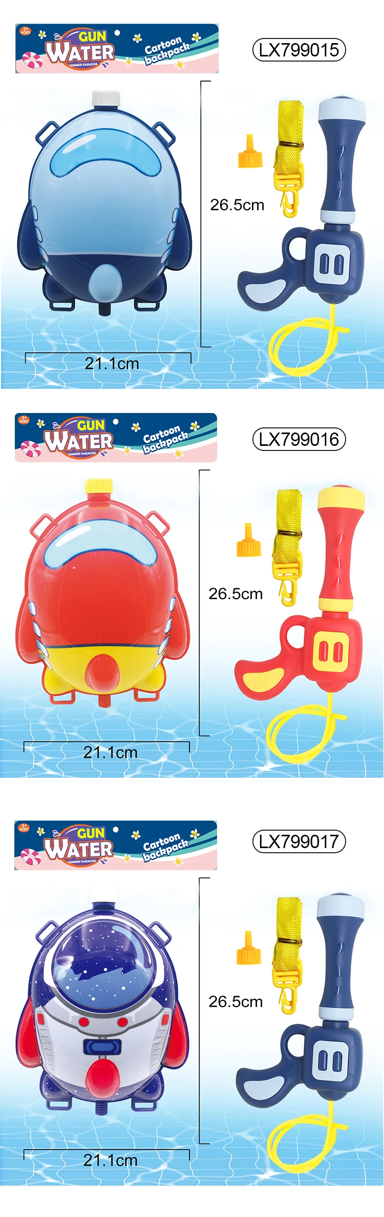 Wholesale funny backpack toys water gun summer 2021 toys