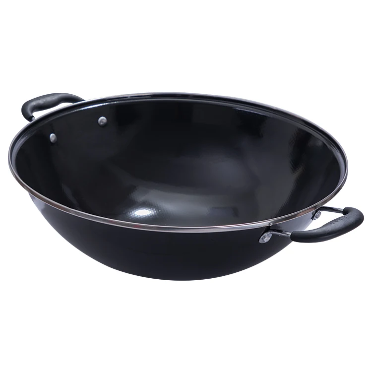 Factory Direct Sales Black Enamel Round Bottom Healthy Coating Non