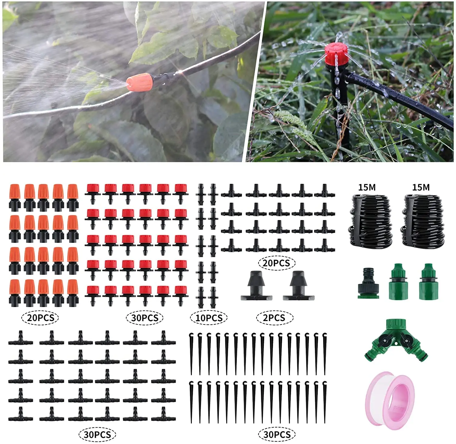 30M DIY Automatic Irrigation System Drip Irrigation Irrigation Kit