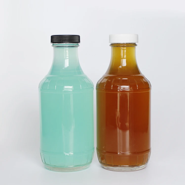 Wholesale 16oz 500ml Empty Round Glass Hot Sauce Bottle Barbecue Bbq
