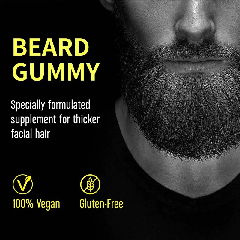 Beard Growth Gummies Private Label Vitamin Gummy Candy Supplement Hair Vitamins supplier