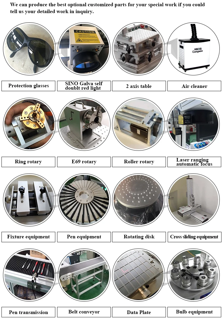 Support rotary axis Mini fiber laser marking machine 20w 30w 50w for Carbon Aluminium Steel Iron