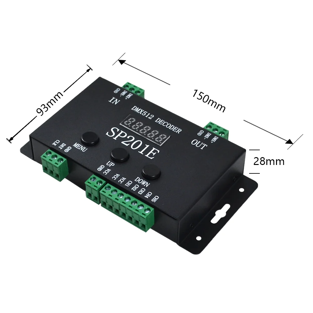 Sp201e Dmx512 Led Decoder Dc5-24v Addressable Rgb Digital Pixel Ws2811 ...