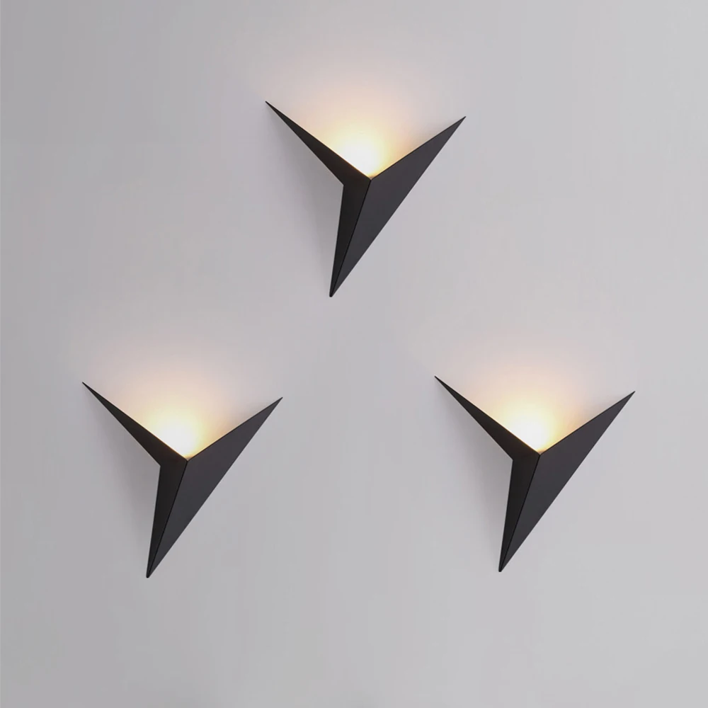 Modern Minimalist Triangle Shape Led Wall Lamps Nordic Style Indoor Wall Lamps Living Room