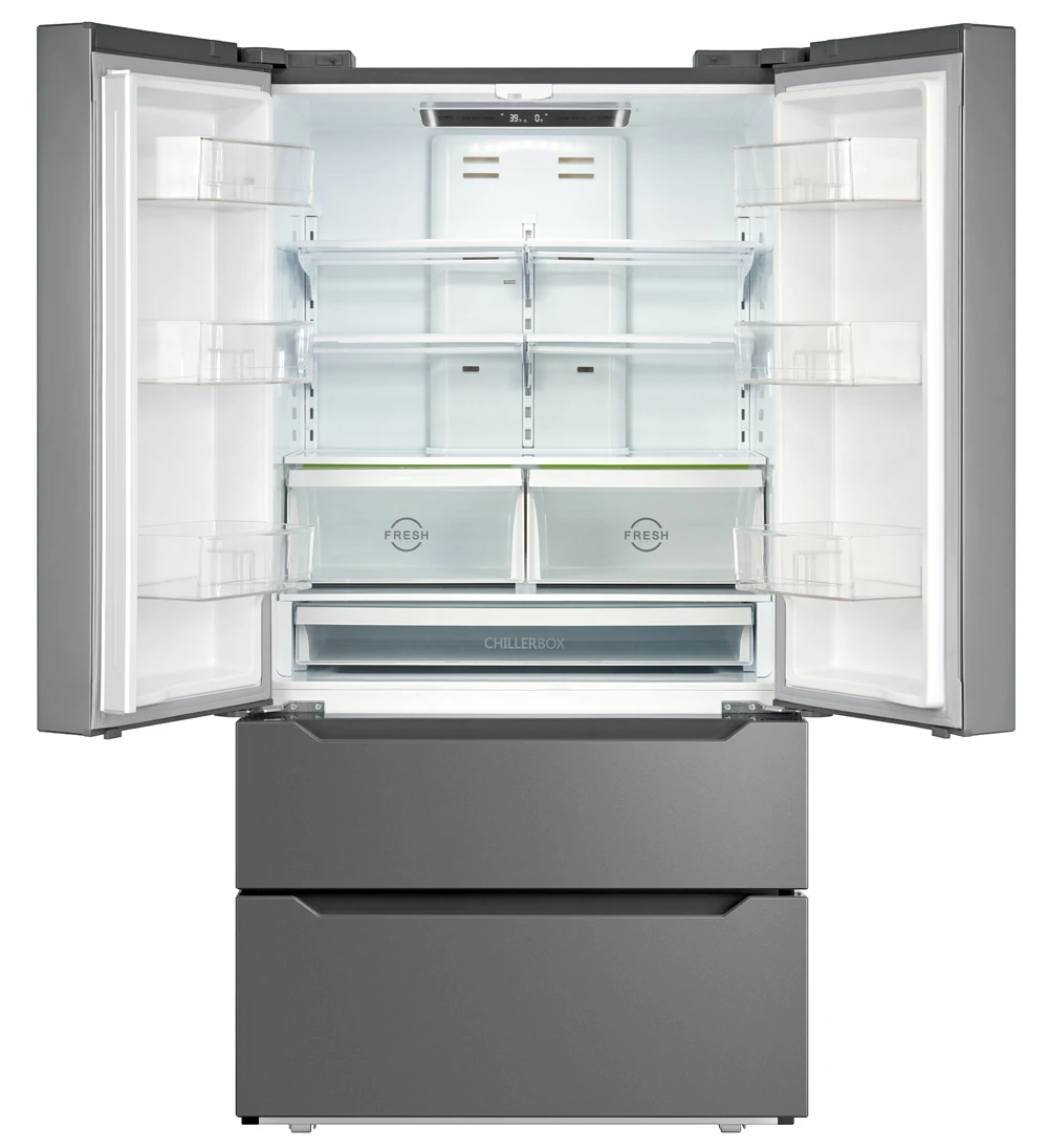 DM827WMU Stainless Steel Side by Side French Door Refrigerator Freezer, View refrigerator