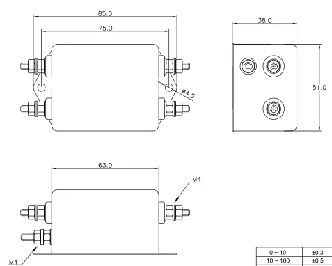 High Performance EMI EMC Ac Noise Filter 115/250VAC With CE ROHS Certification