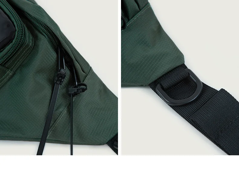 Exp Brand Multi-pocket Double Zipper Streetwear Waist Bag Clear 