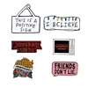 QIHE Stranger Things Enamel Pins Collections Friends Don't lie I Believe Waffle TV Television Enamel Brooches Pins For Friends