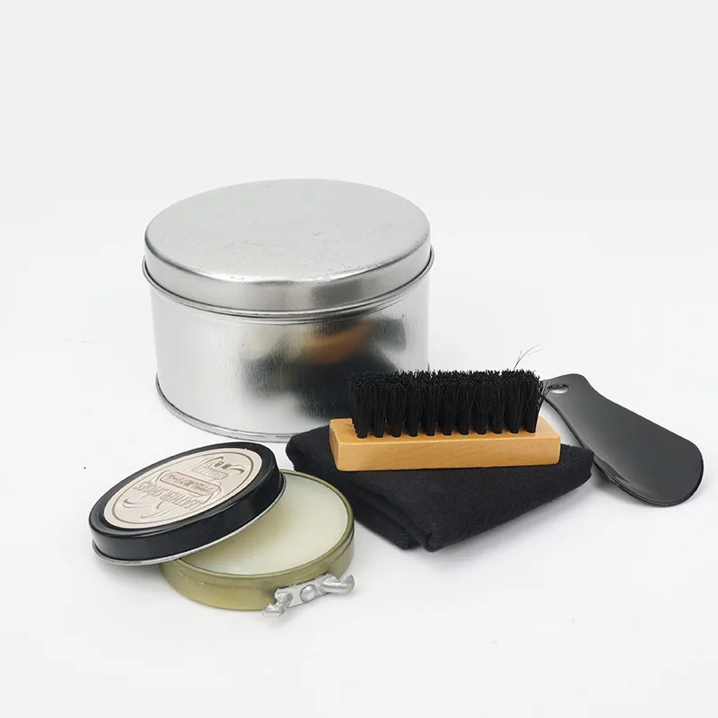 product hot sale hotel shoe polish tool wooden brush 5 pcs shoe care kits daily shoe care set-4