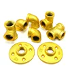 Malleable iron pipe fittings brass plated gold color coating 1/2" 3/4" floor flange bronze brass coating decoration fittings