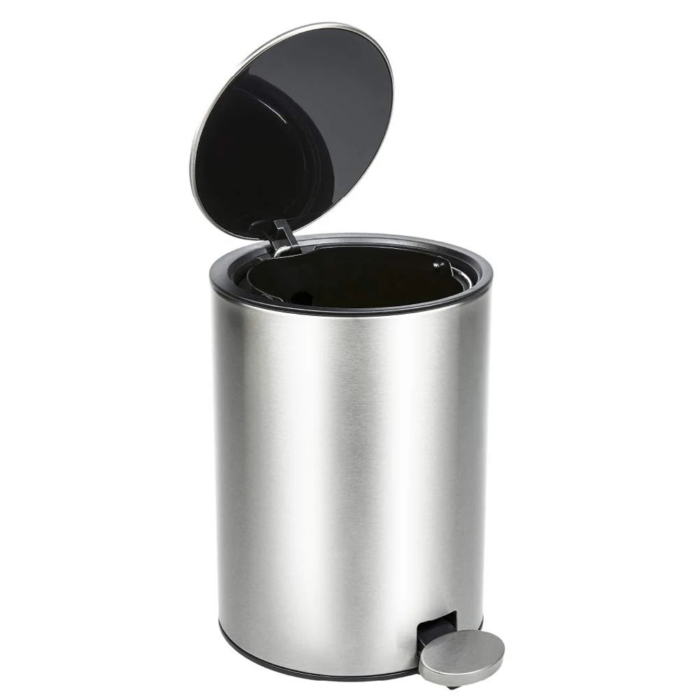2019 Household Stainless Steel Pedal Dust Bin Trash Can With Plastic ...