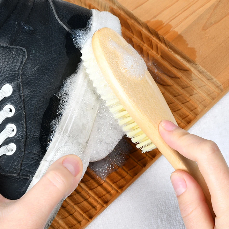 手工长柄100% 天然木制便携式环保软刷鞋清洁刷 - buy 鞋清洁刷,鞋刷