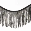 Elegance black long polyester fringe trim with beads for garment accessories home decoration