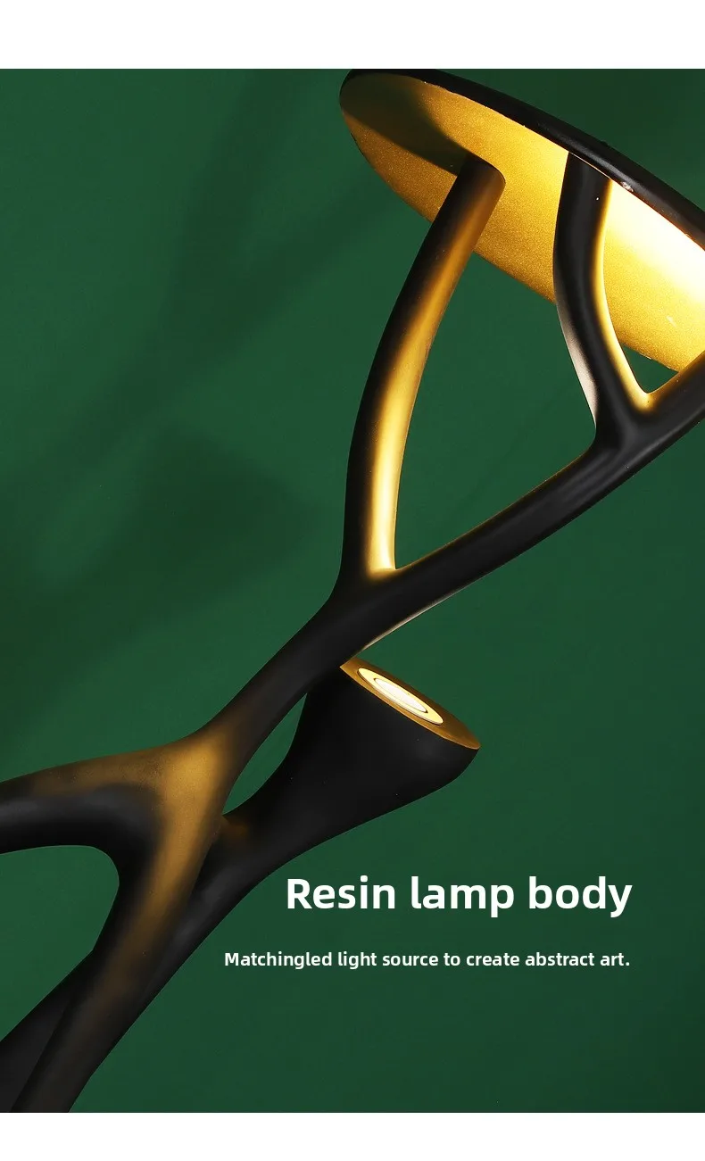 Nordic Style Standing Floor Lamp LED Light Resin Human Tree Branch Ornament for Hotel Lobby Studio Villa Living Room Decoration