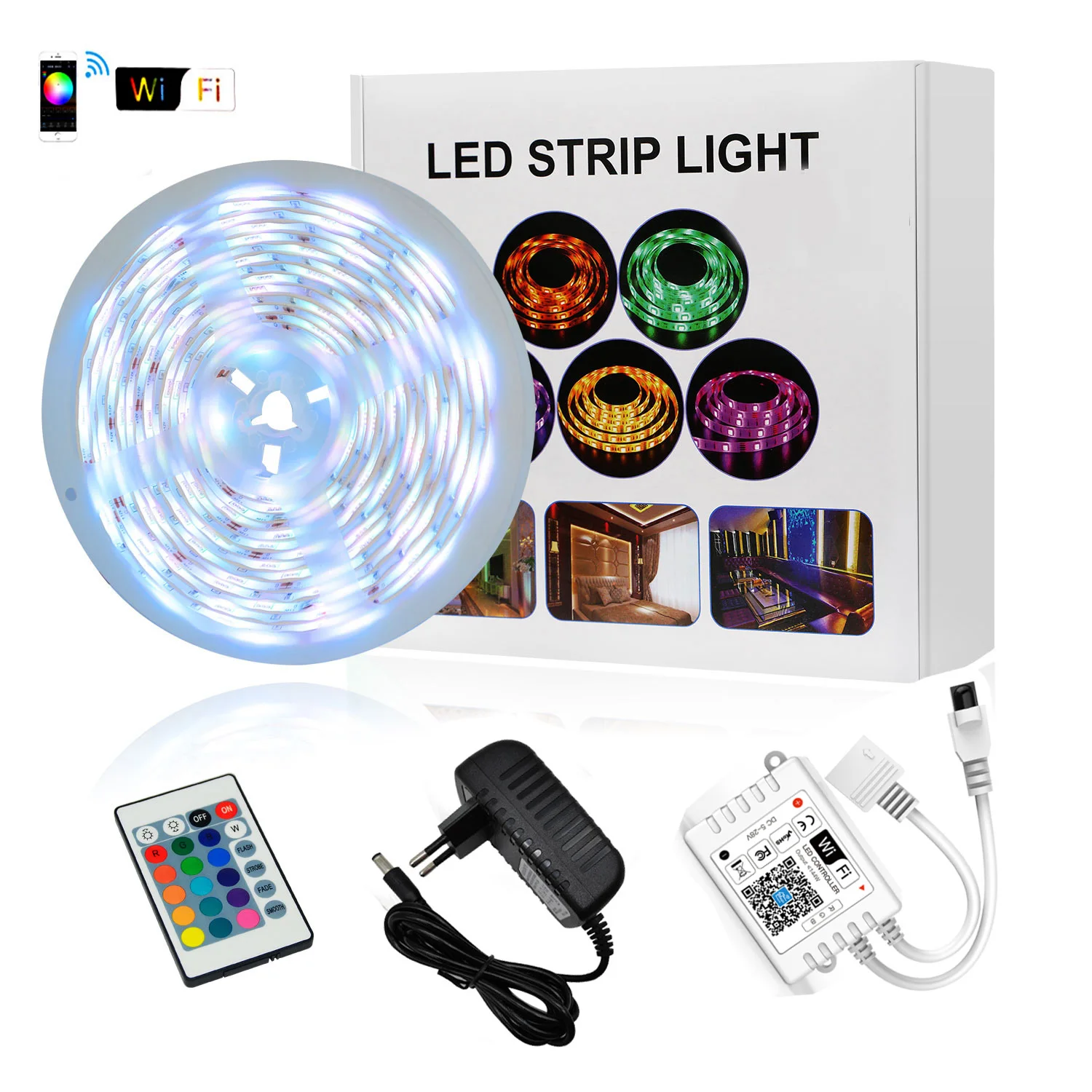 LED Decorative Strip Lights Wholesale Flex 12V Outdoor 5050 SMD 5m RGB Waterproof Led Strip