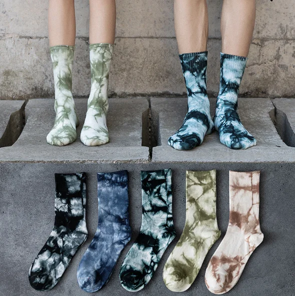 Men Fashion Soft Tie Dye Street Custom Sublimate Sock Hip Hop Buy