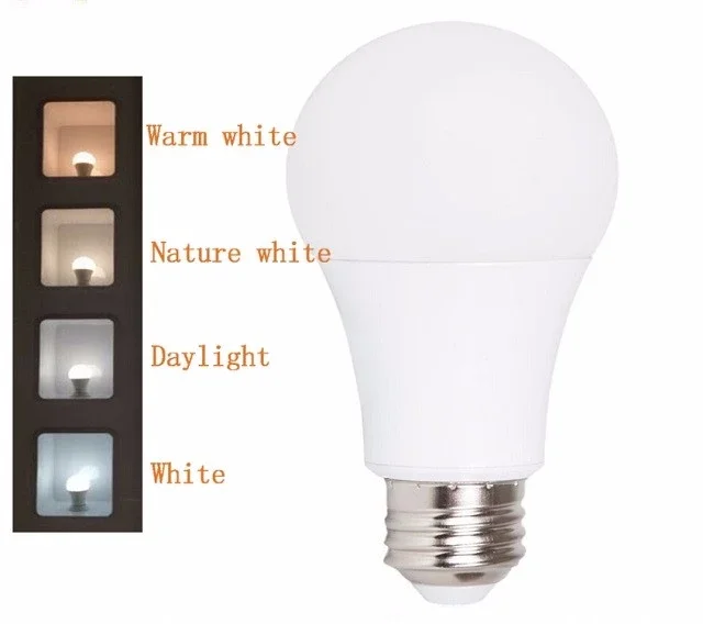 Hot Selling Aluminum- Plastic LED Bulb Light A60 A19 led lighting E27 9W 12W 7W E26 B22 Lamp