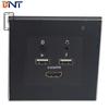 square silver aluminum panel multimedia hotel room wall socket
