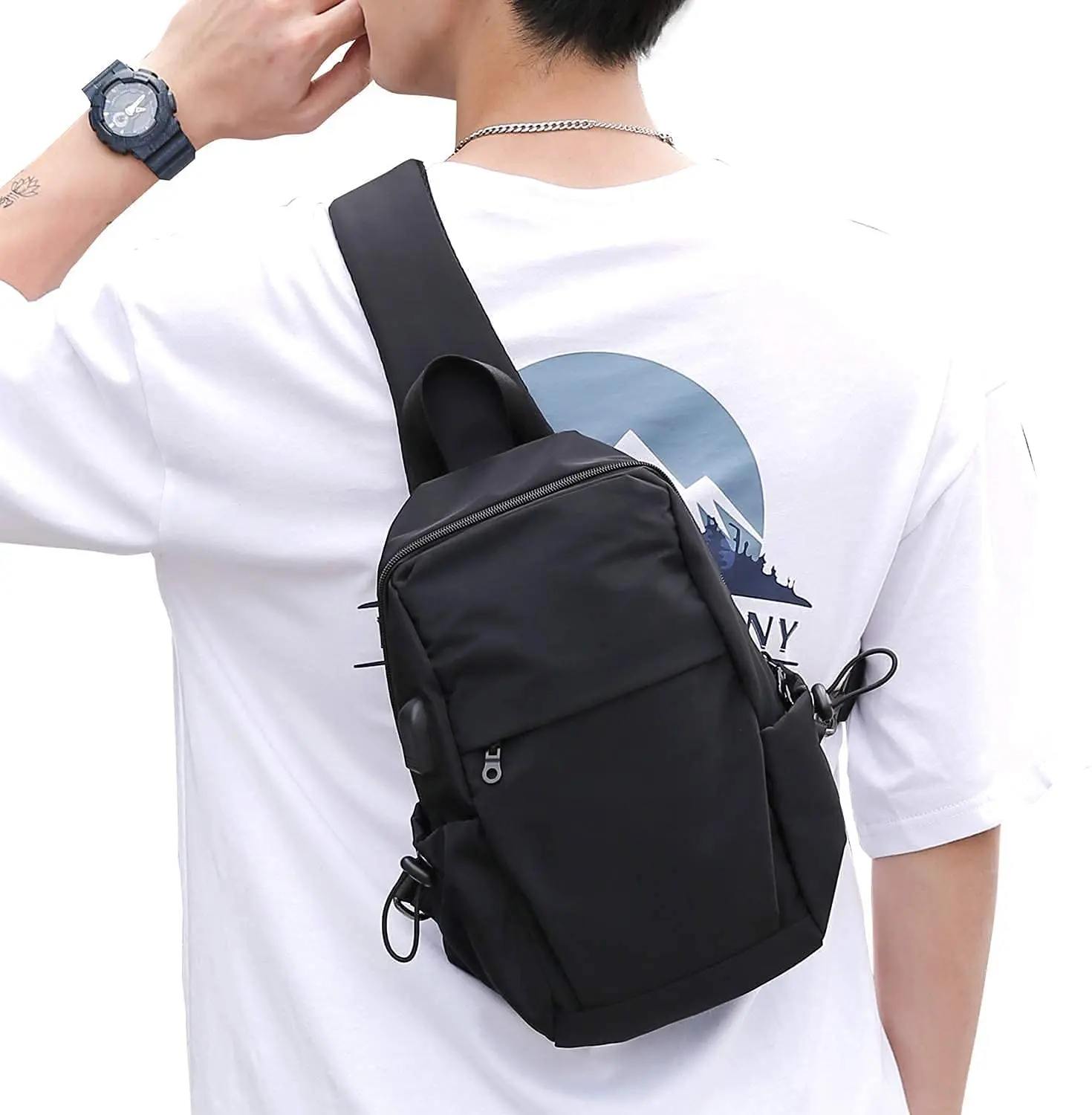 Casual Sling Bag Crossbody deals Small Shoulder Chest Pack Bags Daypack for Men/Women/