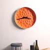 Modern design orange glaze origami craft cheap porcelain wall clock