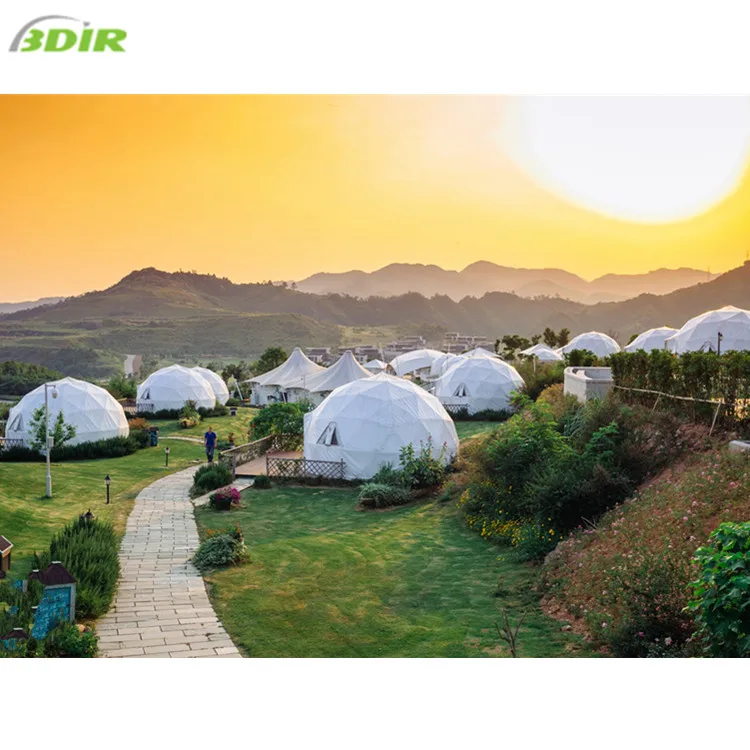 Geçici Barınak Üretim Kubbe Geodezik Ev Büyük Geo Dome Çadır Beyaz Pvc